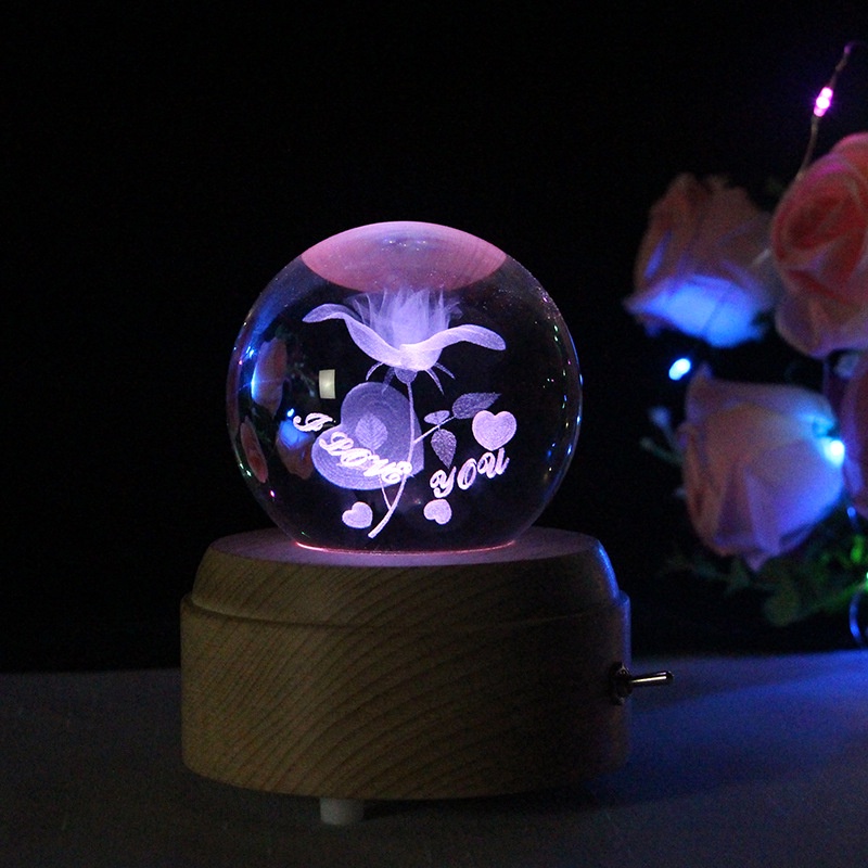 lampu buat kamar tidur Lampu Hias 3D LED lampu hias kamar tidur Hadiah spesial lampu malam bulan bola kristal