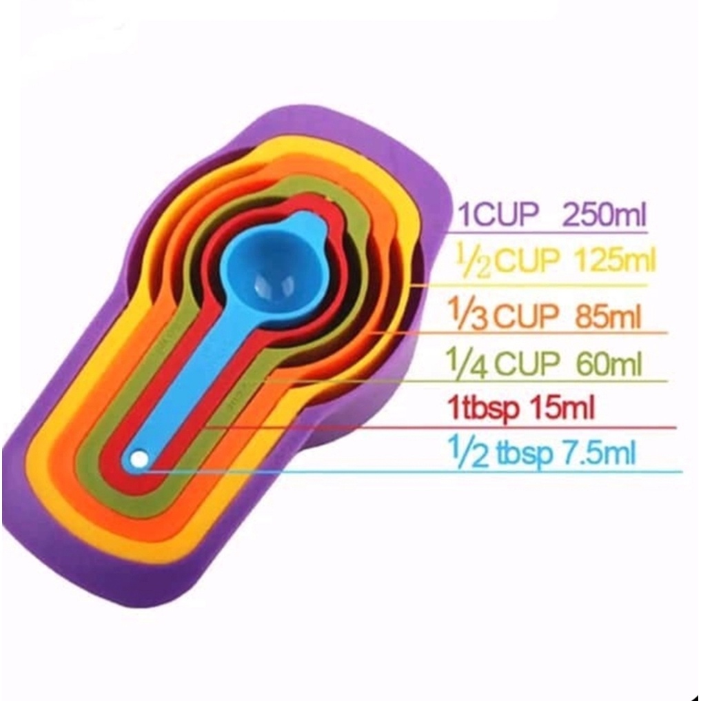 Sendok Takar Bumbu Set 6in1 Takaran Dapur Measuring Spons Cup