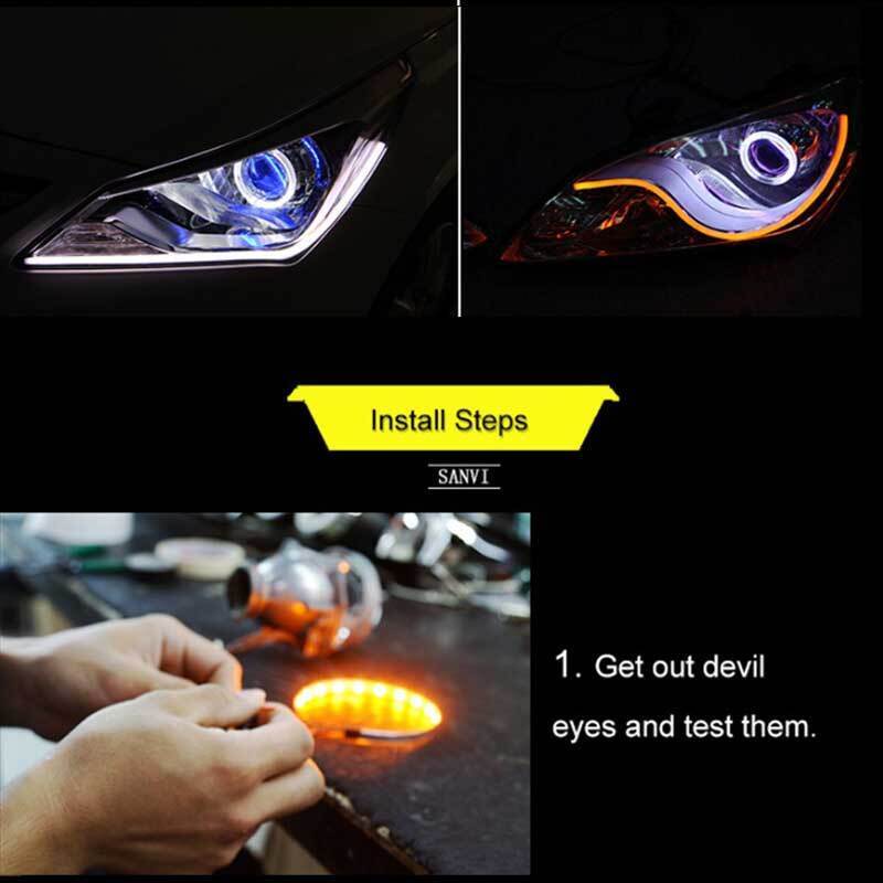 Lampu LED DE Demon Devil Eye Eyes Halo Rings 360° Derajat 360 Degree Flexible Projector HID Lens