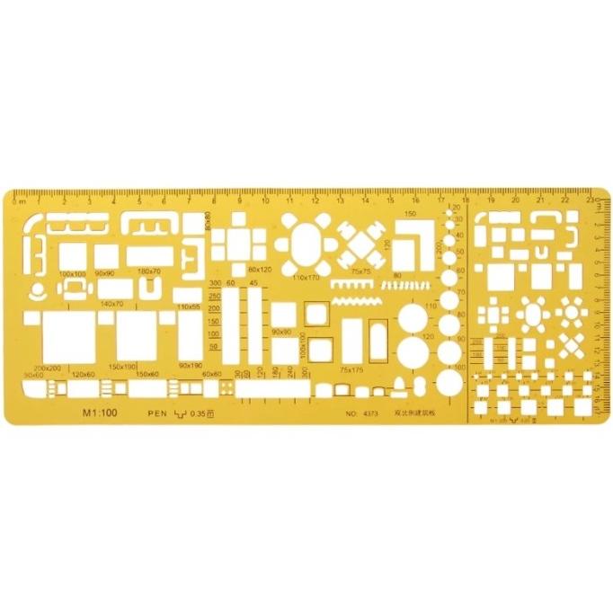 

(COD) JSH penggaris/mal furniture/interior template (4373) 1:100 & 1:200 SALE Kode 918