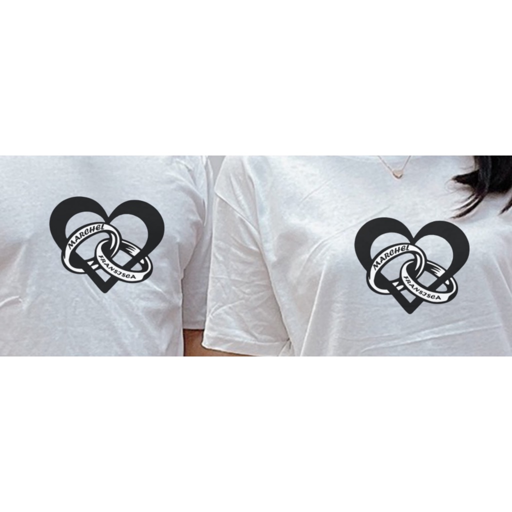 [BISA REQUEST NAMA] COUPLE LOVE RING / KAOS CINCIN PASANGAN / COUPLE ROMANTIC / KAOS PASANGAN / COUP
