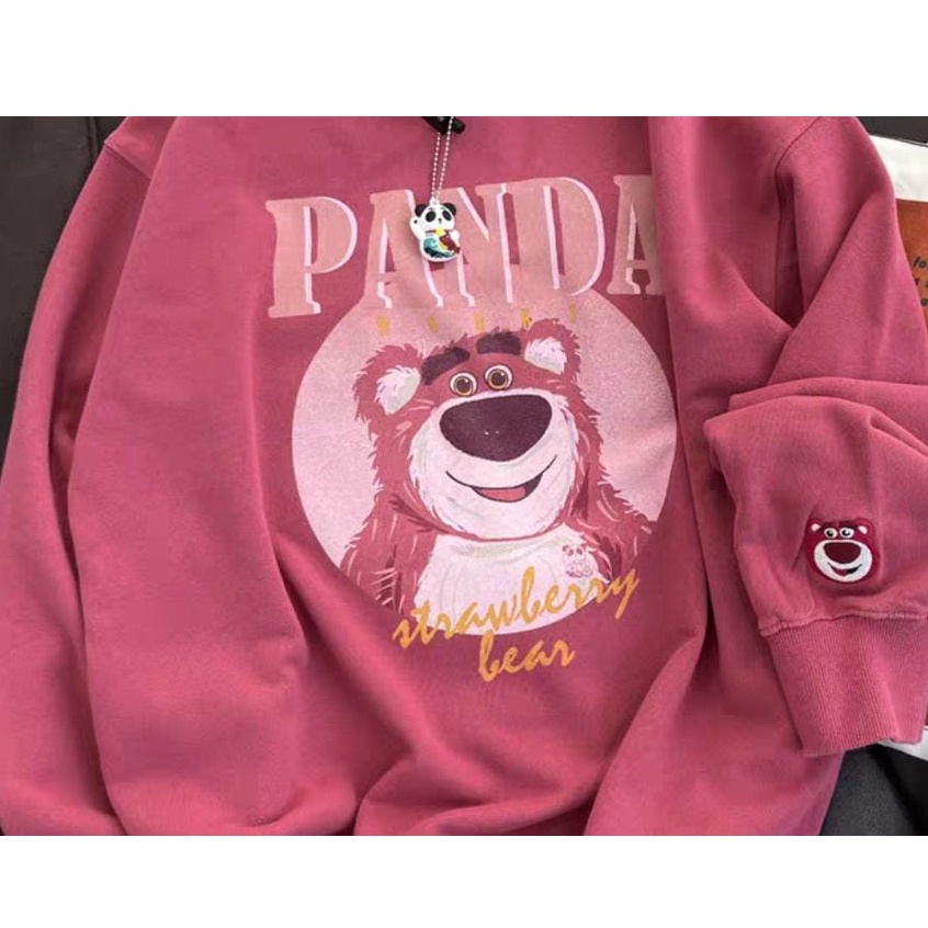 PANDA CREWNECK STRAWBERRY BEAR | sweater motif kartun LUCU (V1)