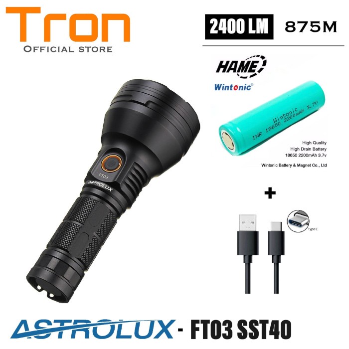 Astrolux ft03 sst40 2400 lumens 875METER senter super terang - SENTER