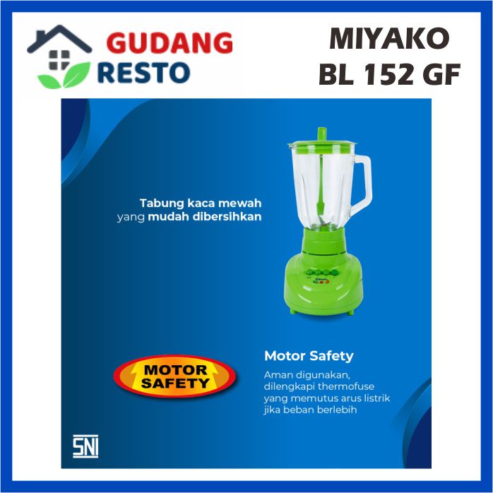 Blender Miyako BL 152 GF 3 ini 1 Gelas KACA Besar multi speed BL152 / 152GF ORIGINAL GARANSI