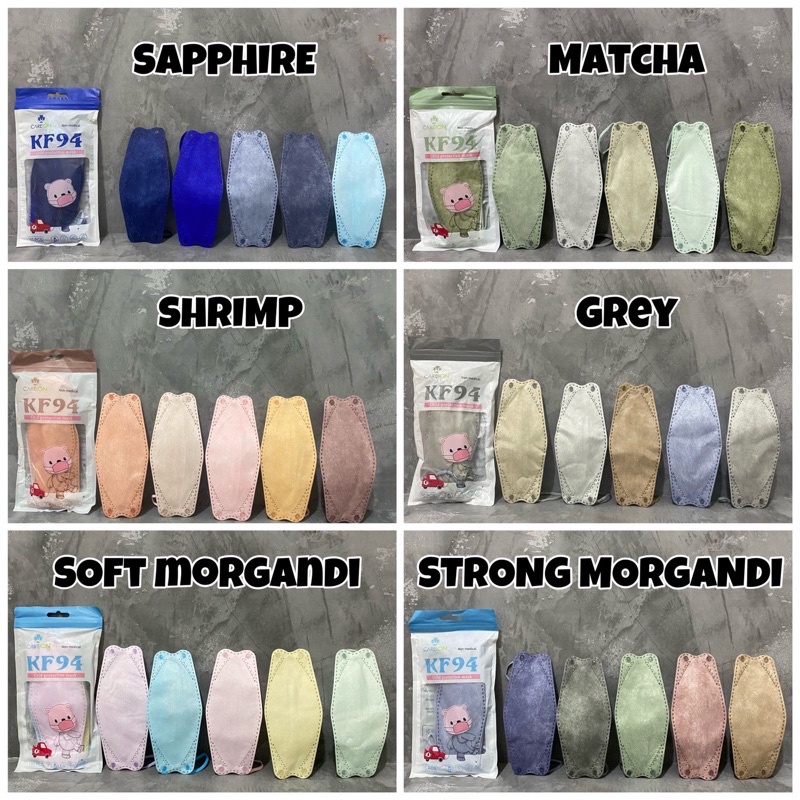 MASKER Kf 94 Careion Anak Gradation Warna 4ply  Mix Isi 10pcs