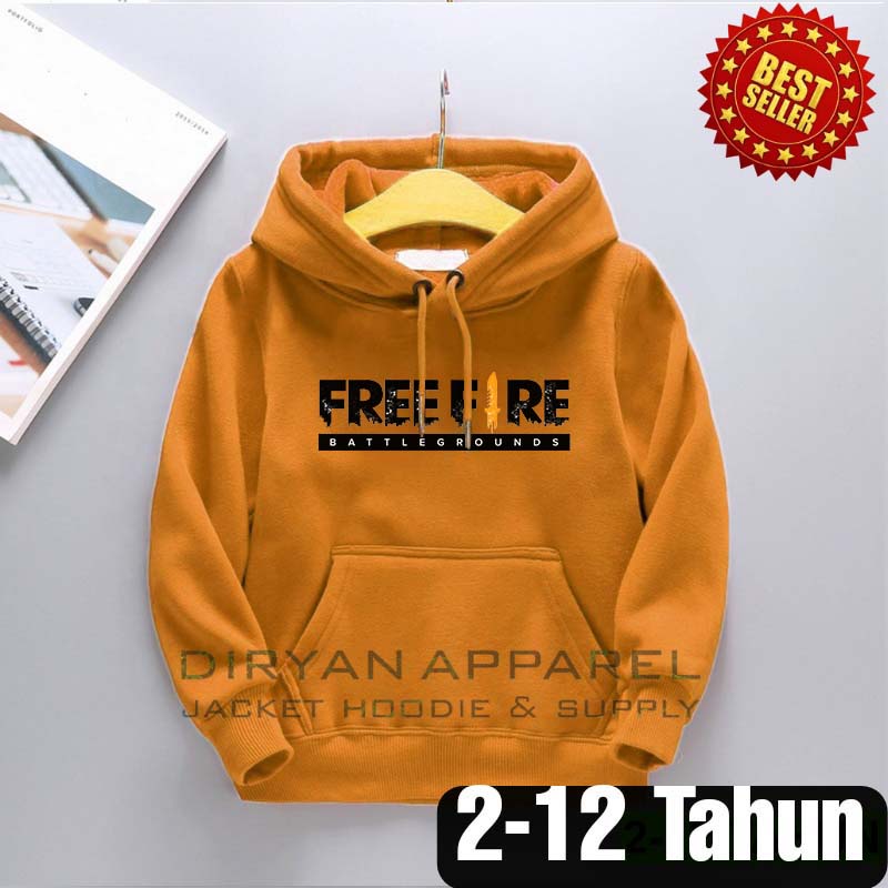 Sweater hoodie anak Laki laki karakter FreeFire untuk umur 2 3 4 5 6 7 8 9 10 11 12 13 tahun. Hudie 