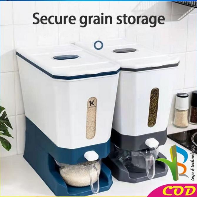 RB-C455 Tempat Penyimpanan Beras 12KG Dispenser Beras Otomatis