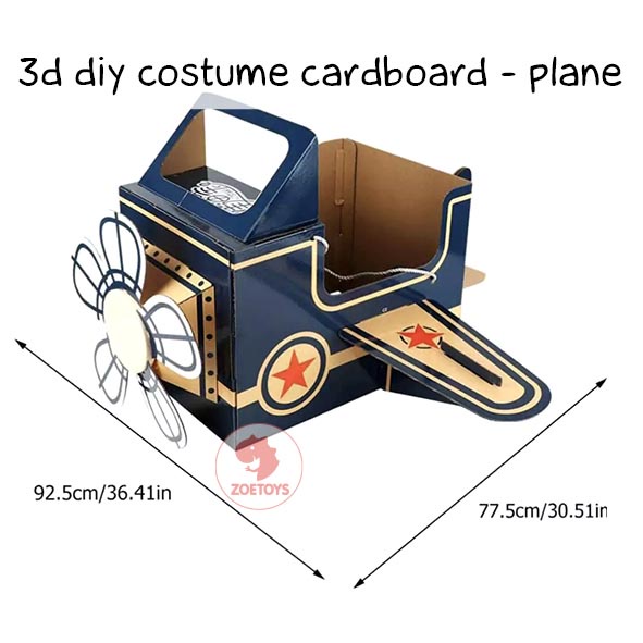 Zoetoys 3D DIY Costume Cardboard | Craft Paper Cartoon Plane Car Dino | Kids Pretend Play Toy | Art and Craft Activity