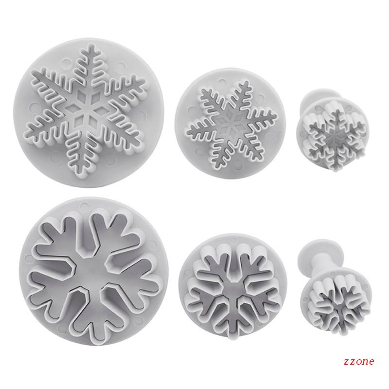 Cetakan Fondant / Cokelat / Gula Bentuk Snowflake Bahan Plastik Resin Handmade DIY Untuk Craft / Hadiah