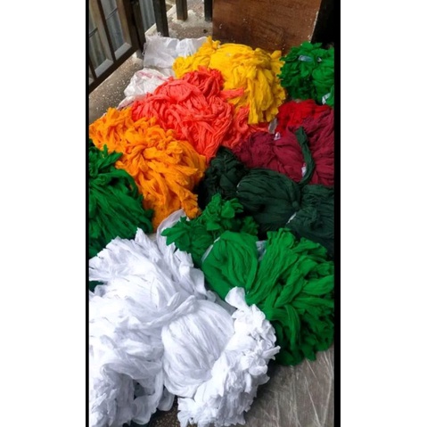 promo kain stoking bahan bunga polos putih warna bahan kerajinan