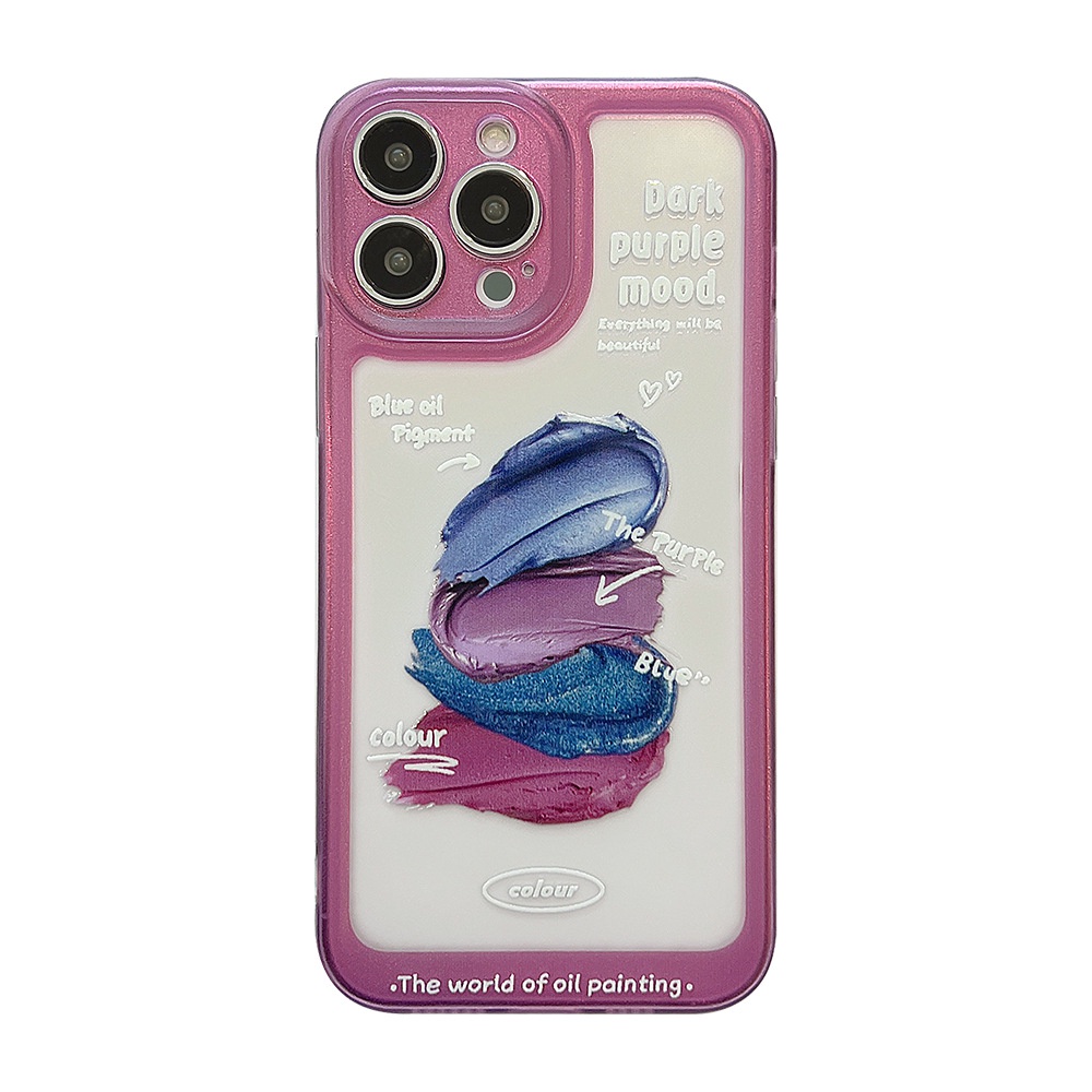 Case Pelindung Transparan Motif Lukisan Minyak Breeze Untuk Iphone 14 7 8 Se 2020 7 + 8PLUS XS XR 11 12 Mini 13 PRO MAX