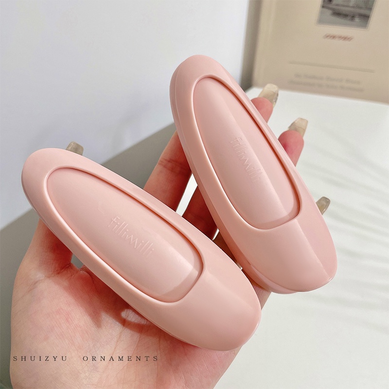 Jepit Rambut Poni Keriting Fluffy Warna Pink Gaya Korea