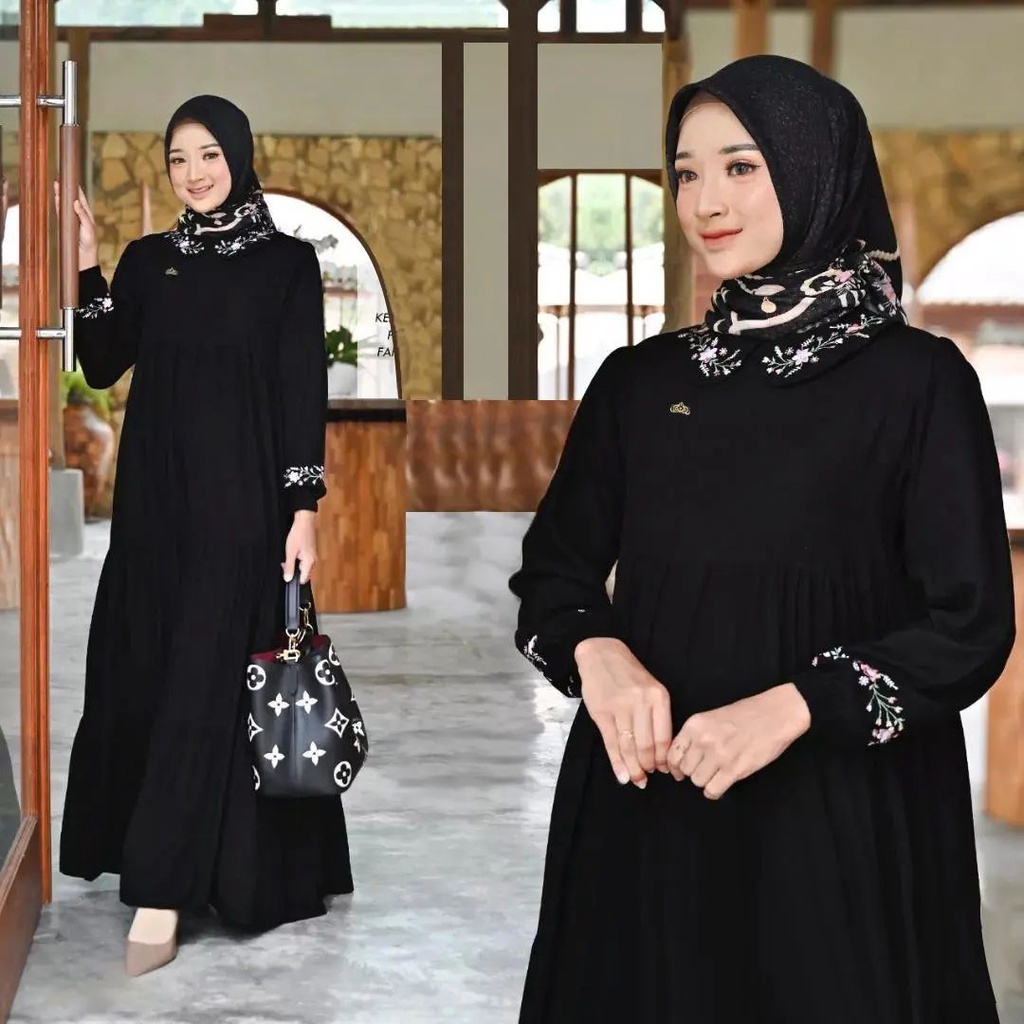 JENNA DRESS BAHAN SYAKILA APLIKASI BORDIR FIT XL LD 110 PB 137 / DRES CANTIK KEKINIAN / BAJU LEBARAN WANITA / PAKAIAN MUSLIMAH TERKINI 2022 / FASHION PEREMPUAN TERBARU 2023 / GAMIS KONDANGAN / WEDING DRESS VINTAGE / STYLE PESTA LEDIES