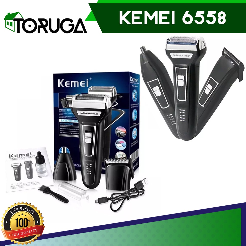 Kemei Hair Clipper KM 6558 alat cukur rambut kumis multifungsi 3 in 1