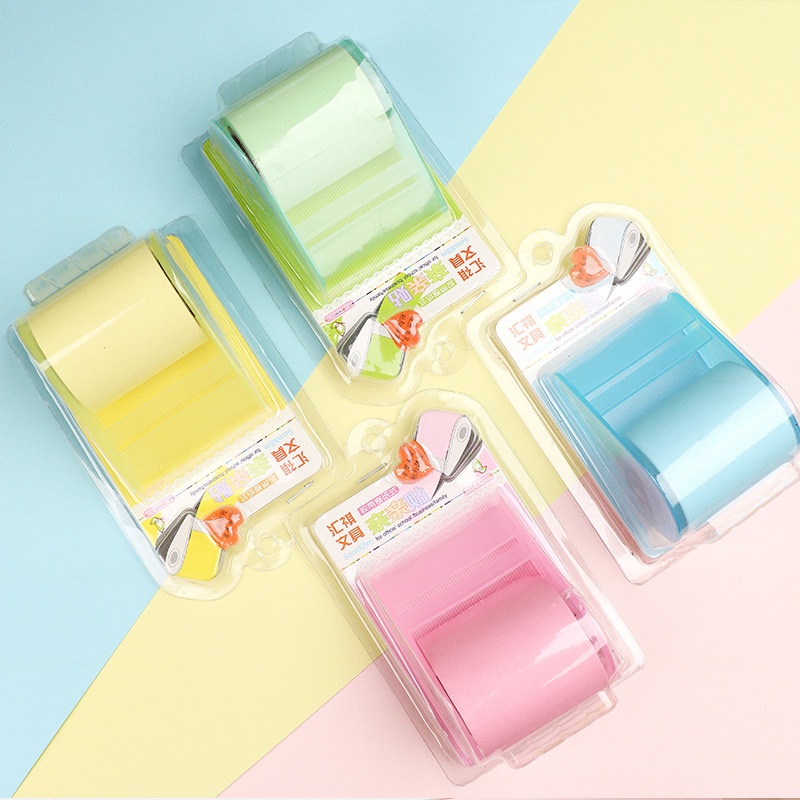 Sticky Note Lucu Unik Model Roll Aesthetic Memo Pad Tempel Sticker Buku Catatan Kecil Untuk Sekolah Anak Belanjaan Serbaguna Desain Simple Warna Warni