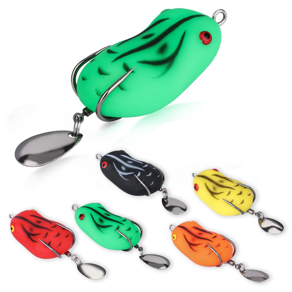 HAIYI FISHING Umpan Pancing Fishinig Lure New Sequin Frog Umpan Pancing Soft Fishing Lure 4.5cm/7g L