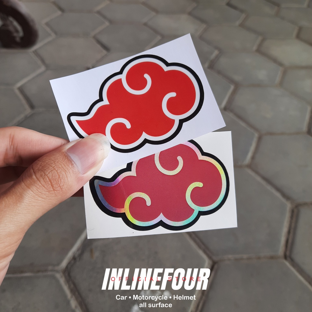 

STICKER STIKER LOGO AKATSUKI - HOLOGRAM ANIME JEPANG - UNTUK LAPTOP CASE HP KOPER 7,3CM