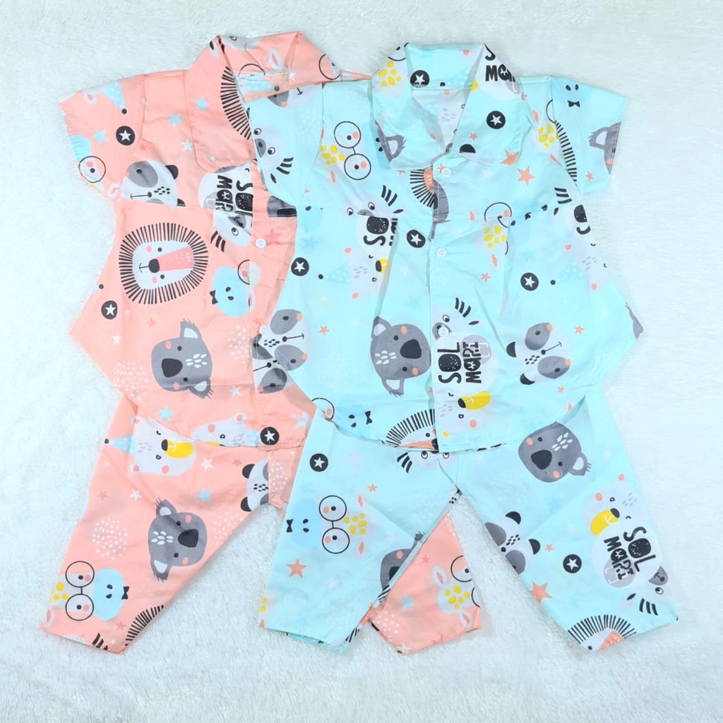 BajuBayiDiana - COD Baju Tidur Kancing Domba 0-10 Bulan