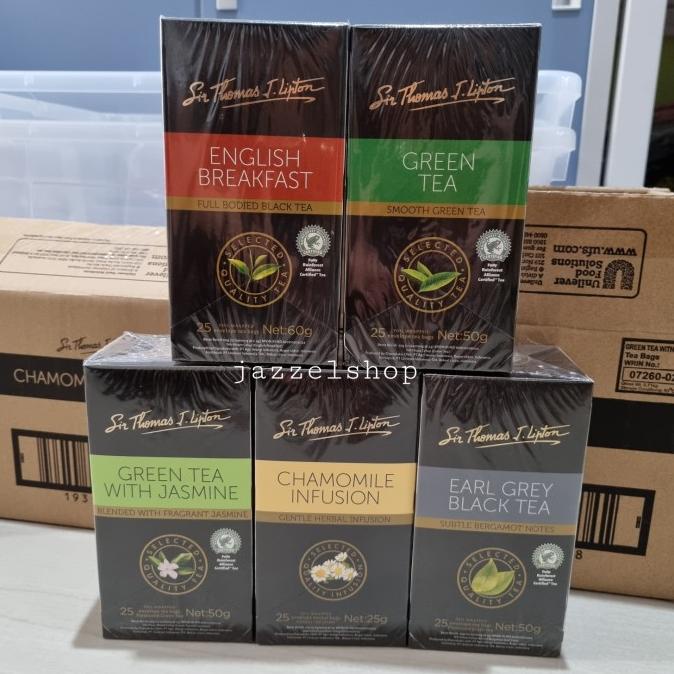 

[COD] Sir Thomas LIPTON tea teh celup Earl Grey / Chamomile pack isi 25 bags [COD]