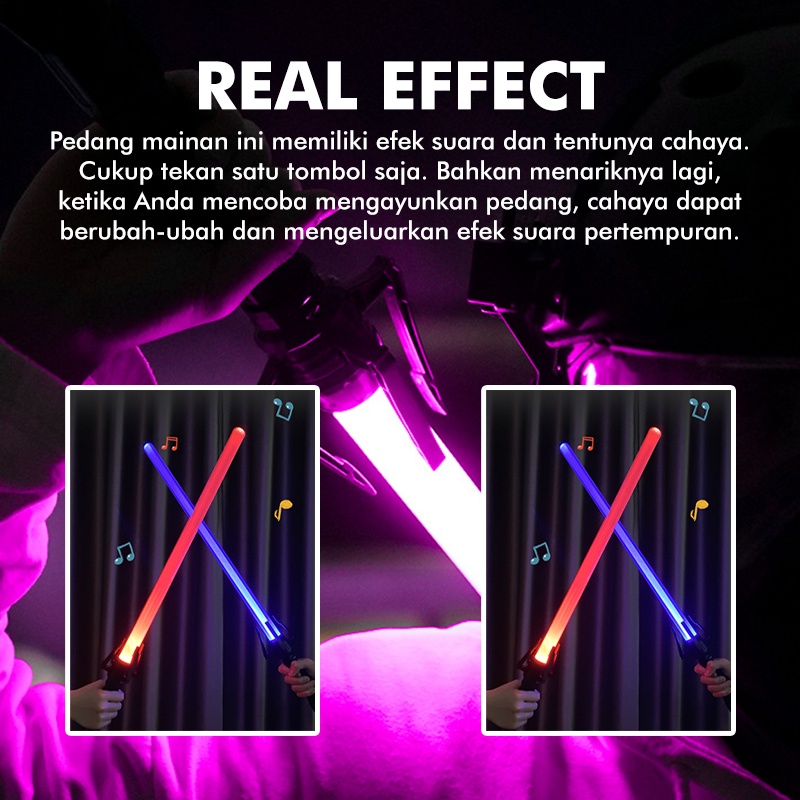 Pedang Starwars Mainan RGB Lightsaber Star Wars Anak Cosplay Warna Warni Suara