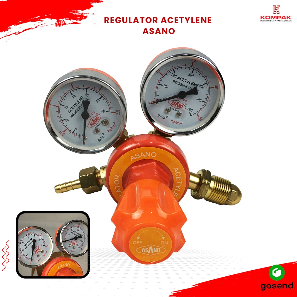 REGULATOR LAS ACETYLENE ASANO / REGULATOR ACETYLENE / ASETILIN ASANO