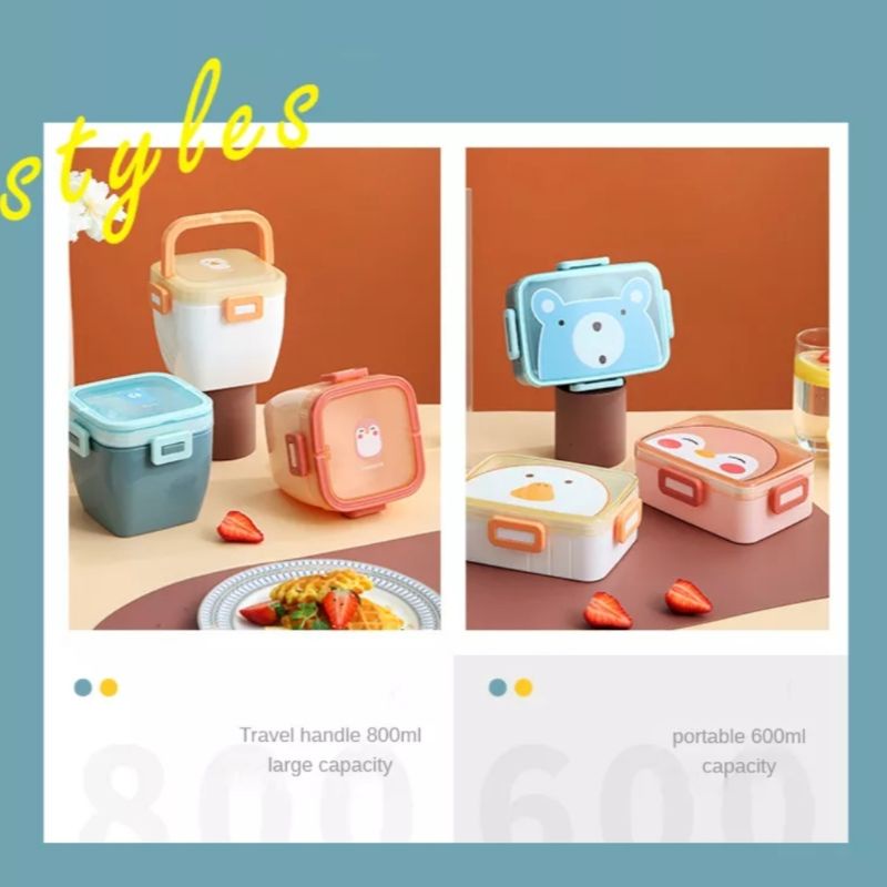 New Kotak Makan Bekal Anak Karakter Premium 2 Seri