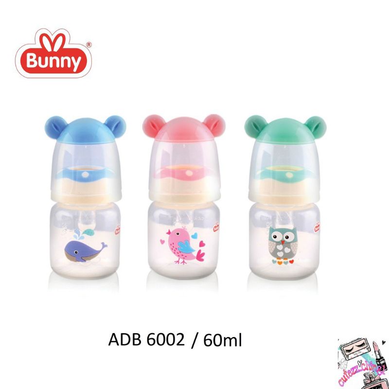 ☃Cutezz_Ching☃Lusty Bunny Square Bottle Botol Susu With Ear Hood uk.60ml/120ml/250ml