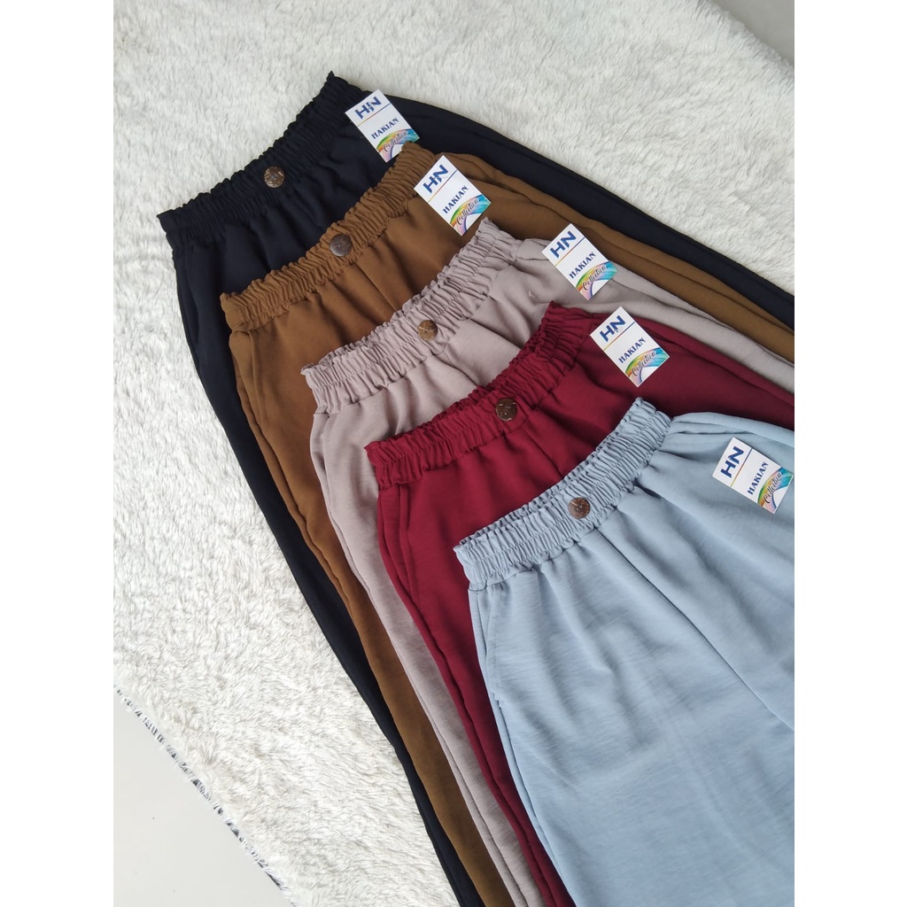 CELANA KULOT CRINKLE AIRFLOW RUBY PREMIUM CELANA KULOT HIGHWAIST VARIASI KANCING DEPAN