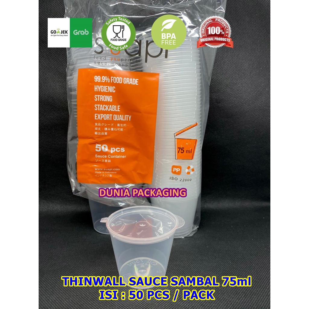 Thinwall Cup 75ml Plastik Tempat Saus Saos Sambal Sambel Kecap Slime Cup Plastik Medan