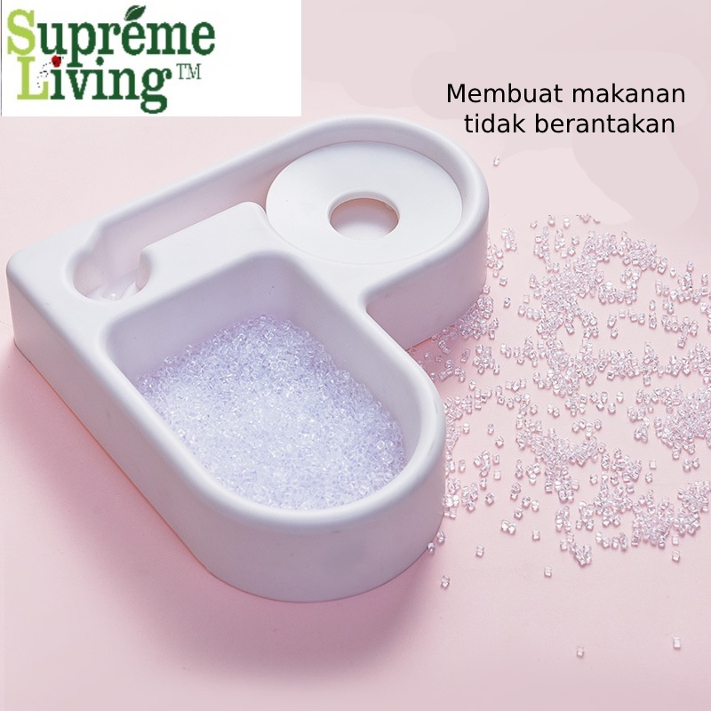 Tempat Makanan Kucing Anjing Dispenser Minum Otomatis Pet Feeder Pet Food Plate 2 in 1