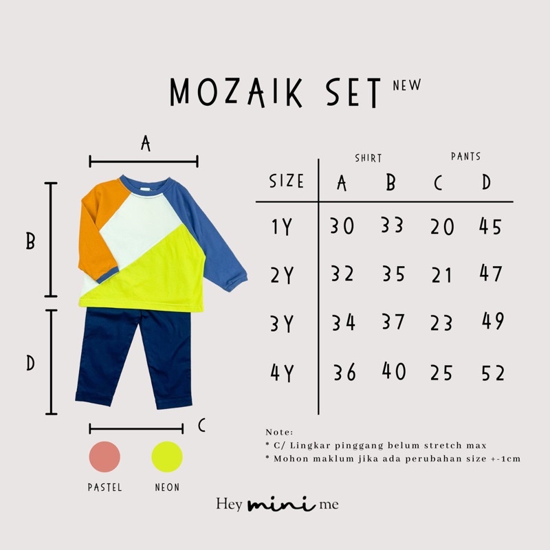 Heyminime MOZAIK SET Setelan Panjang Unisex 1-4thn