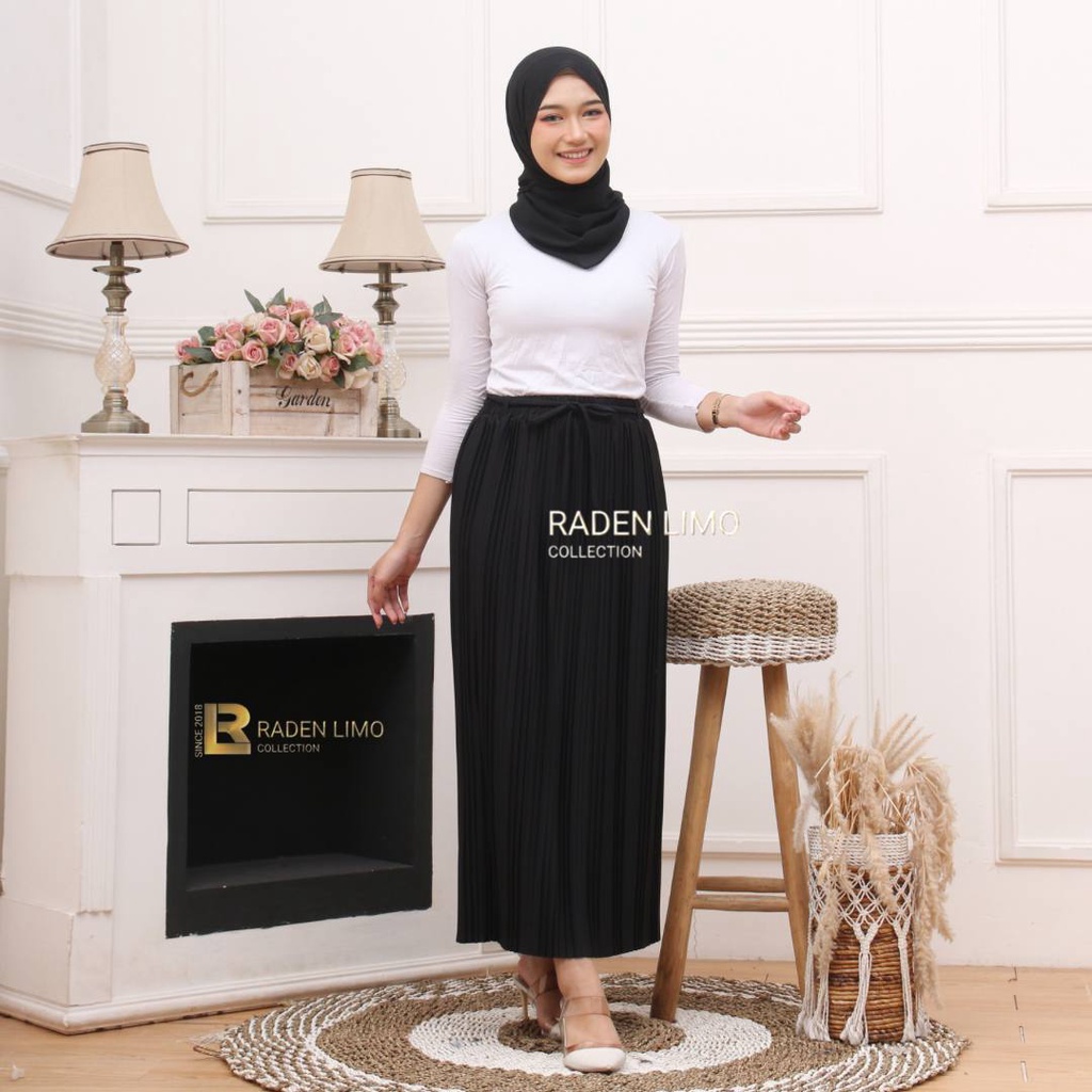 Rok plisket Premium dewasa basic rempel kecil