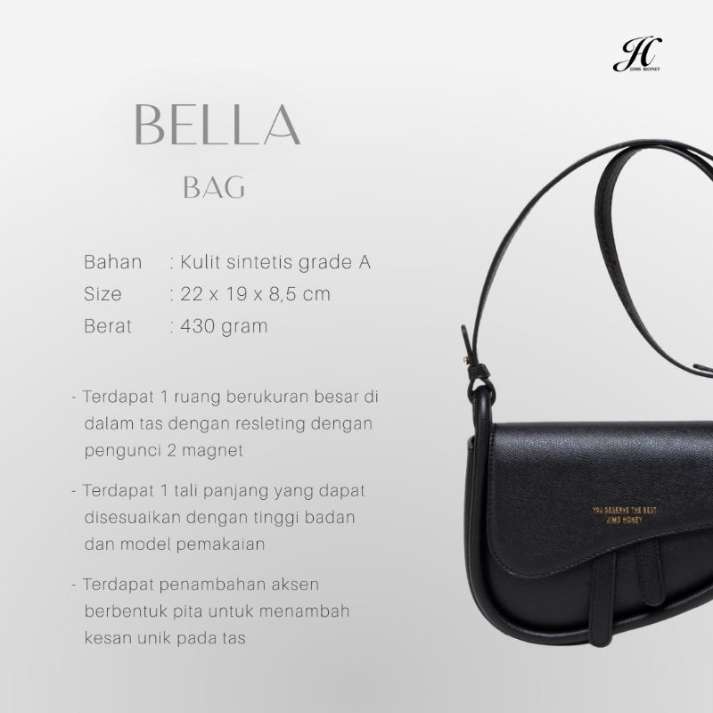 BELLA BAG JIM HONEY ORI TAS BAHU SELEMPANG WANITA UNIK SYLISH IMPOR FASHION CEWEK KOREA SLING TOTE HAND