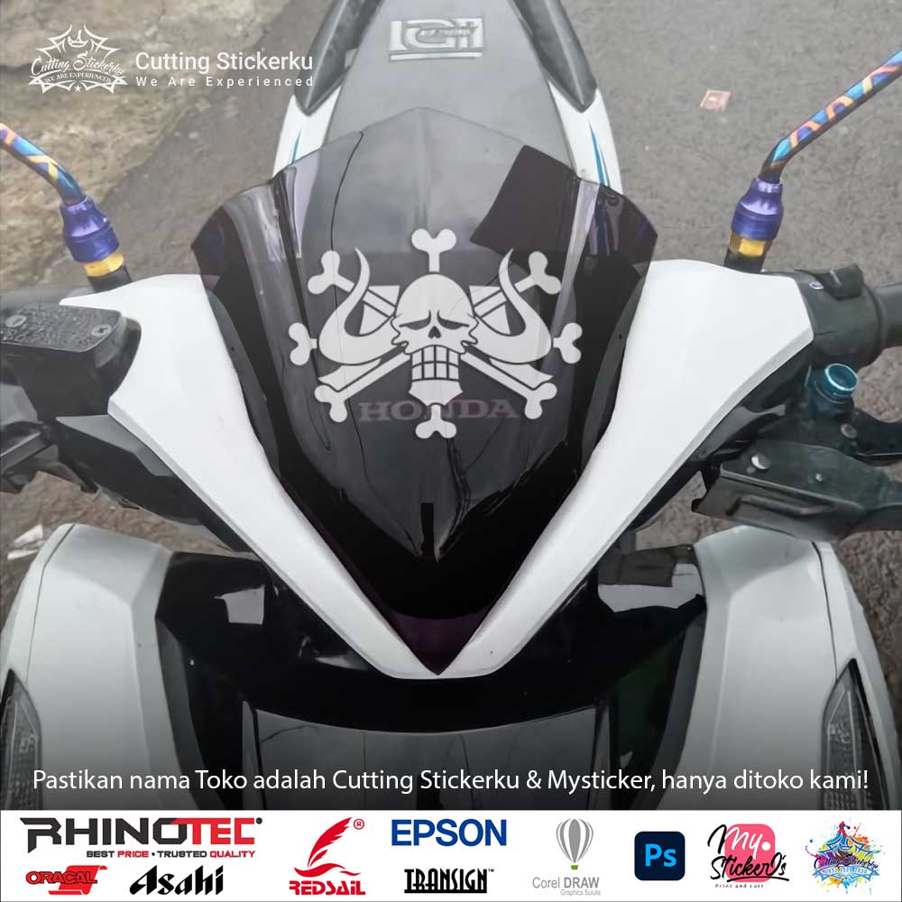 Cutting Stiker Kaido Pirate Variasi Motor Mobil Sticker One Piece Timbul Keren Nyala Dasbor Spakbor Visor Body Kaca Helm Laptop Hologram Reflective Tahan Air Setiker Bodi Samping Jepang Matic Scoopy Vario Beat NMAX PCX Vespa Pickup Windshield Anime