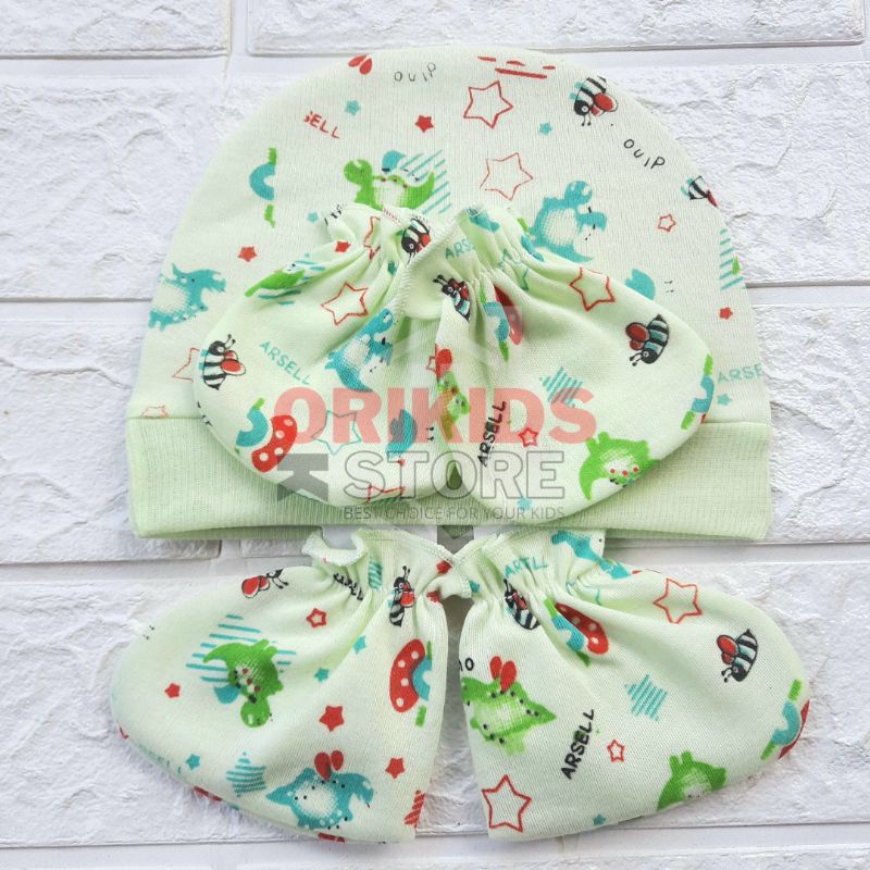 Topi Set Bayi Baru Lahir Kupluk Sarung Tangan Kaos Kaki 1 Set Murah