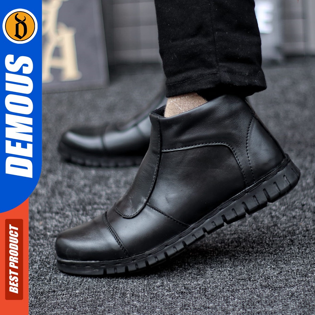 DEMOUS Gladius - Sepatu Boots Pantofel Formal Kulit Asli Kerja Pria