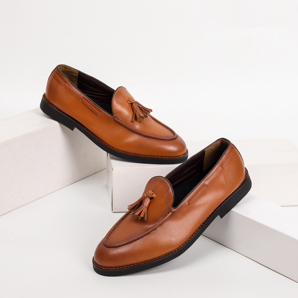 VICTORY BROWN |ManNeedMe x Lvnatica| Sepatu Loafers Pria Formal Kantor