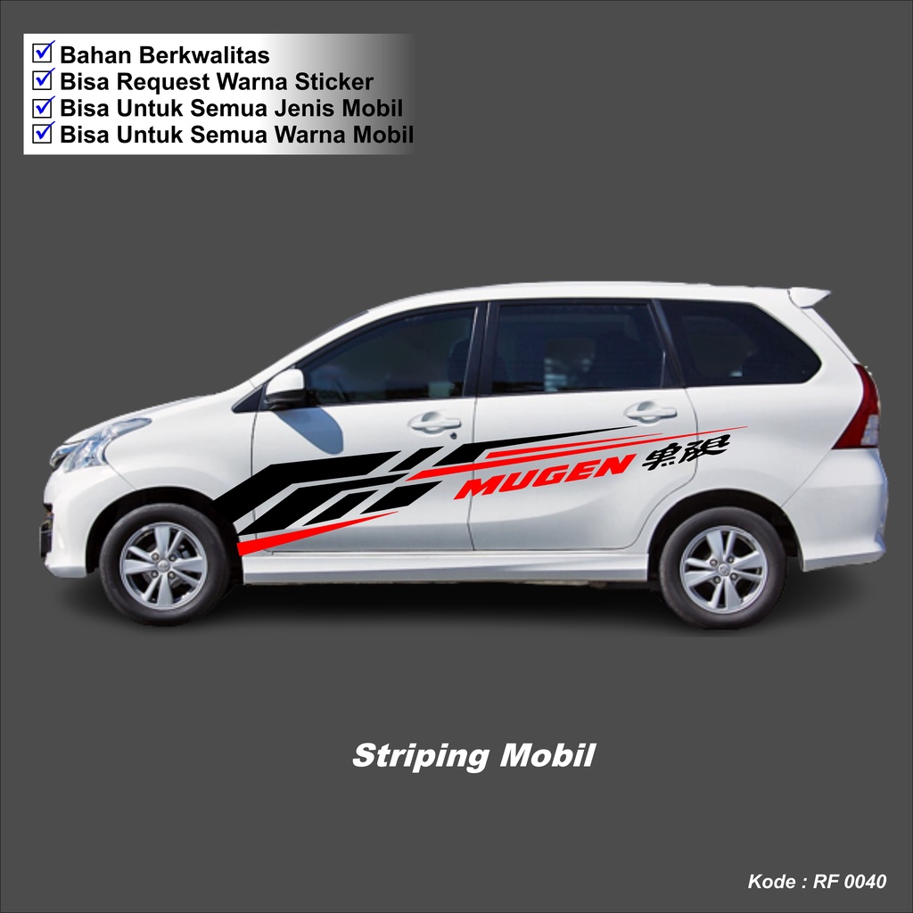 Stiker Avanza Stiker Cutting Mobil Lis Body Samping Mobil Avanza Sponsor Mugen