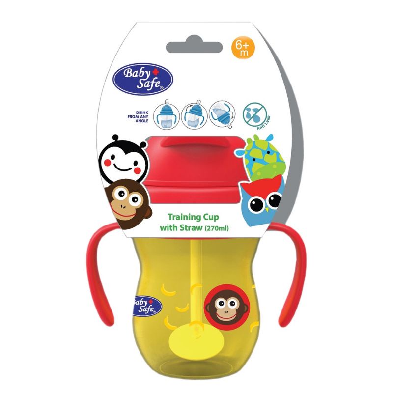 Baby Safe Training Cup With Straw/Botol Minum Bayi 270 Ml