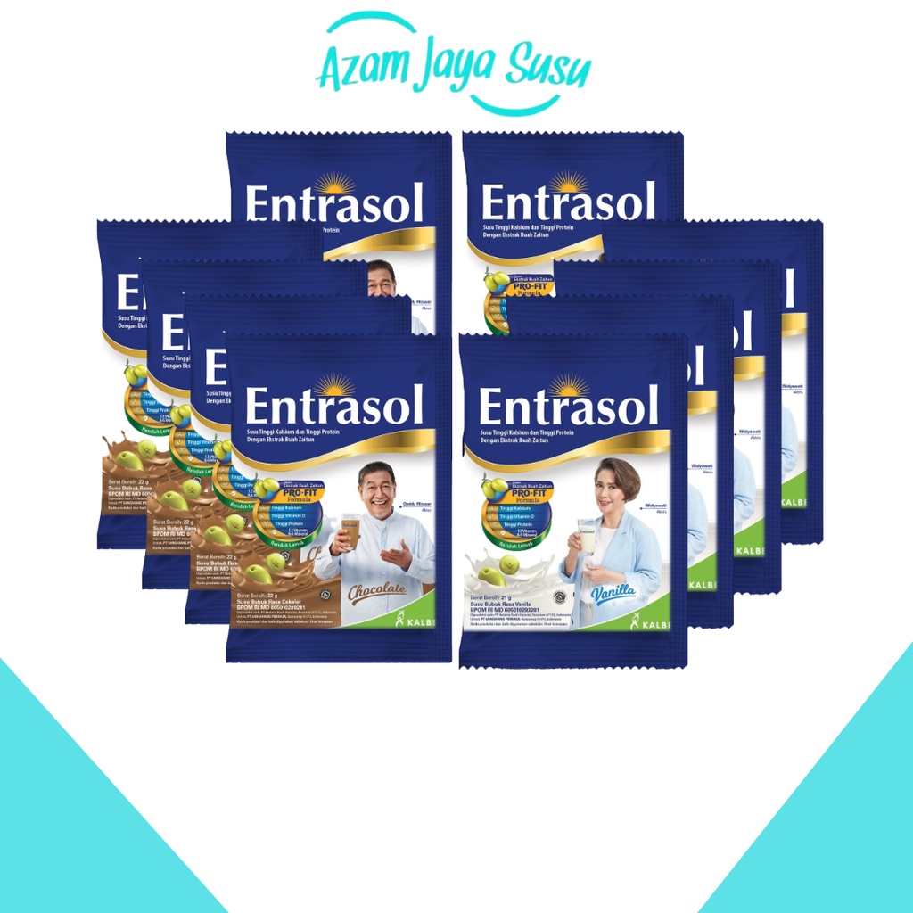 

Entrasol Renceng isi 10 Sachet / Susu Bubuk Tinggi Kalsium Azzam Jaya Susu