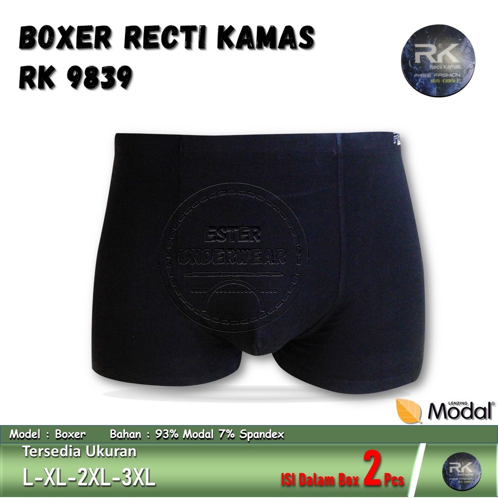 Celana Boxer Pria RECTI KAMAS RK 9839 Isi 2Pcs