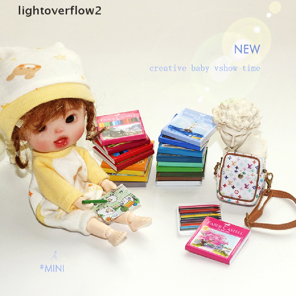 (lightoverflow2) Mainan Miniatur Krayon 13 Warna Skala 1: 12 Untuk Dekorasi Rumah Boneka (ID)