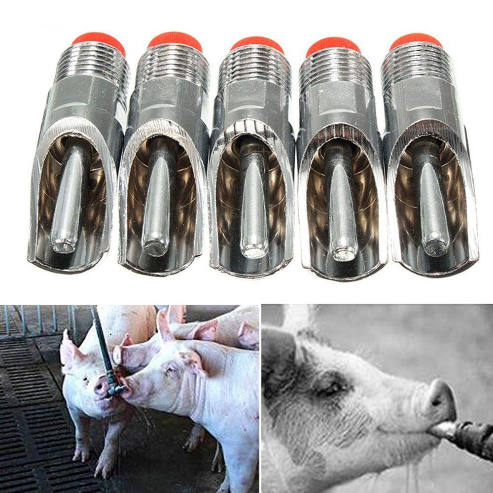 Nickolas1 1Pcs Nipple Babi Penyiram Otomatis Berguna Merek Baru Stainless Steel Peralatan Pertanian Kebun Pertanian Hewan Air Feeder Supply