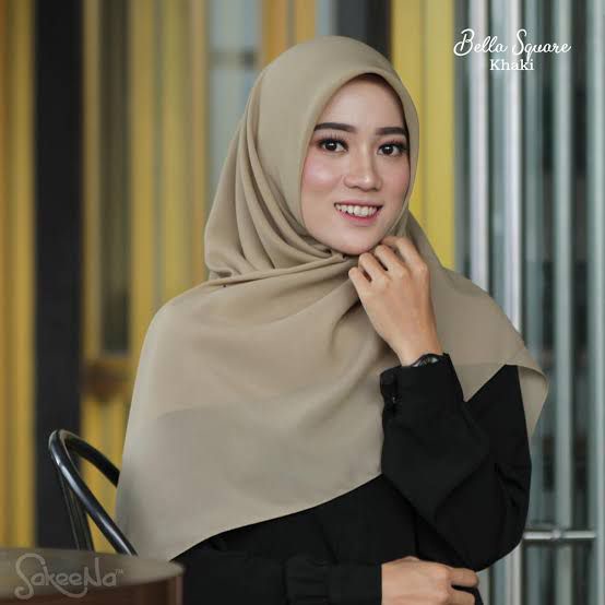 HARGA TERMURAH JILBAB BELLA SQUARE SEGI EMPAT / HIJAB BELLA SQUARE TERBARU WARNA TERLENGKAP-Khaki