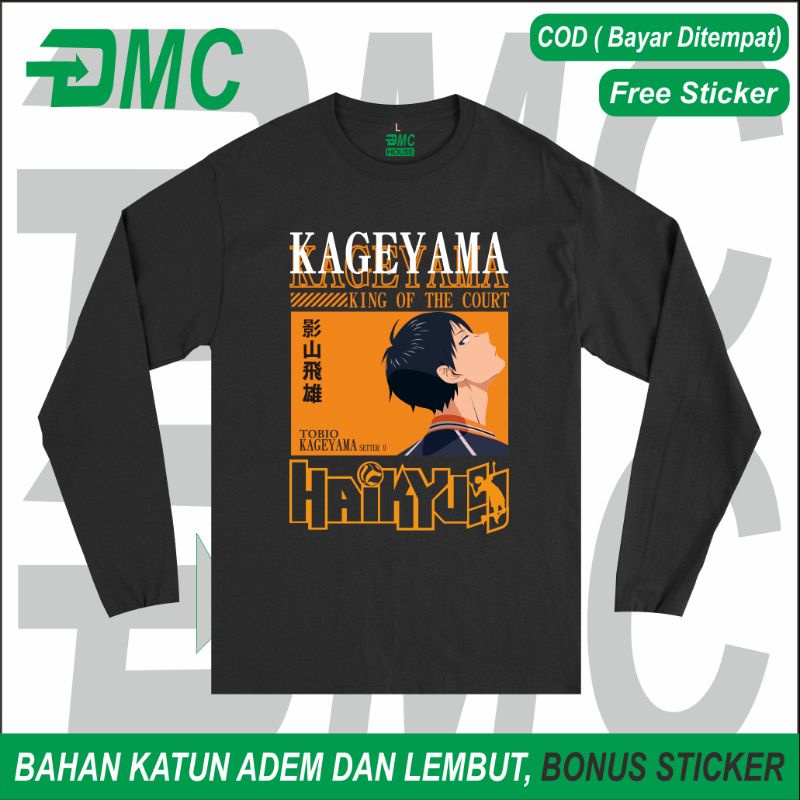 Kaos Baju Anime Tobio Kageyama Haikyuu Lengan Panjang