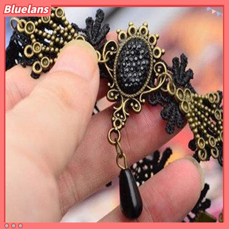 Bluelans Women Vintage Black Floral Lace Anklet Chain Ankle Sandal Bracelet Foot Barefoot