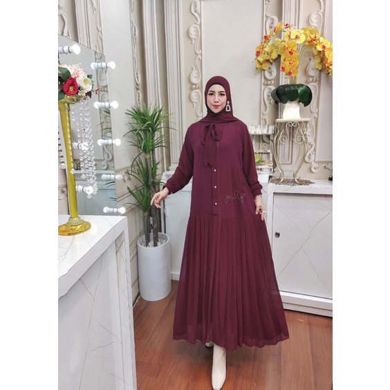 GAMIS/DRESS MIDI SURAYA POLOS PREMIUM* By. Yodizein Syari