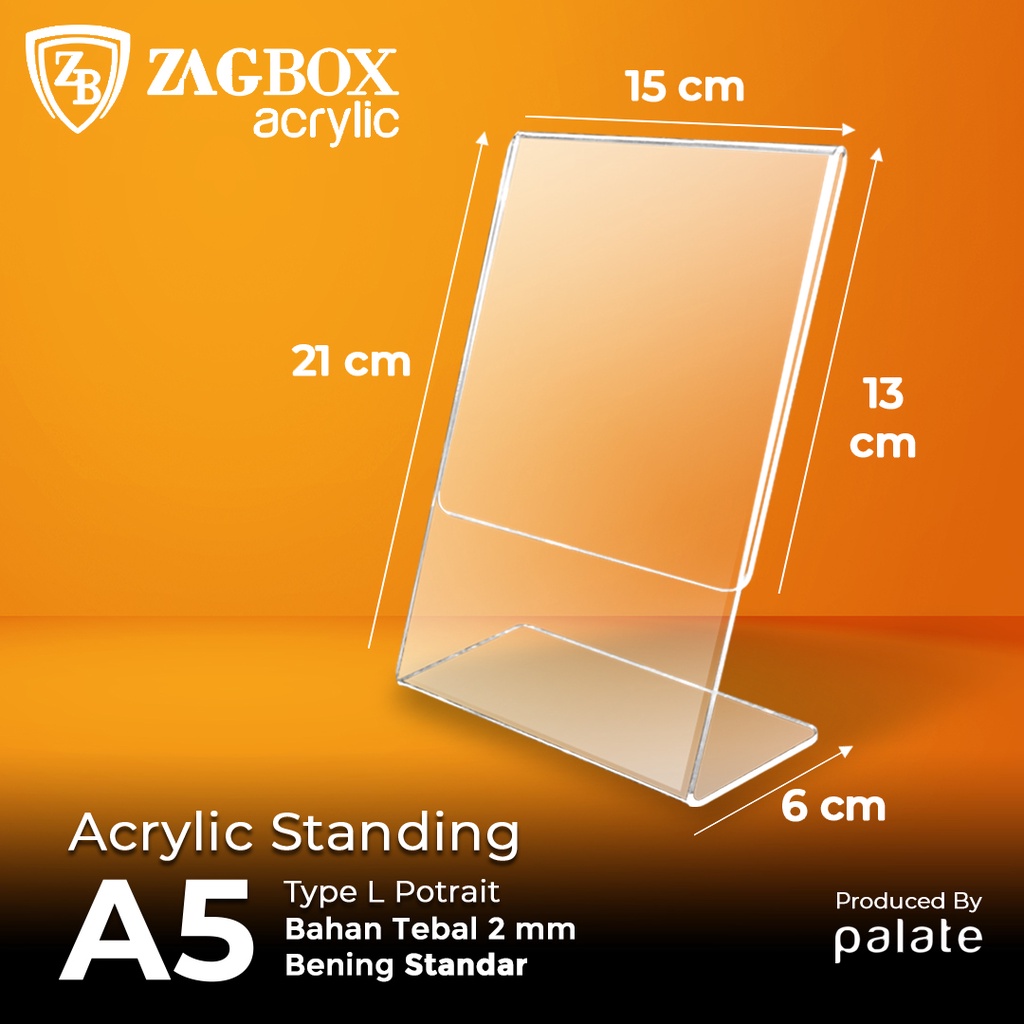 

Acrylic Tent Holder / Akrilik Tent Card A5 L Portrait 2mm - STANDAR