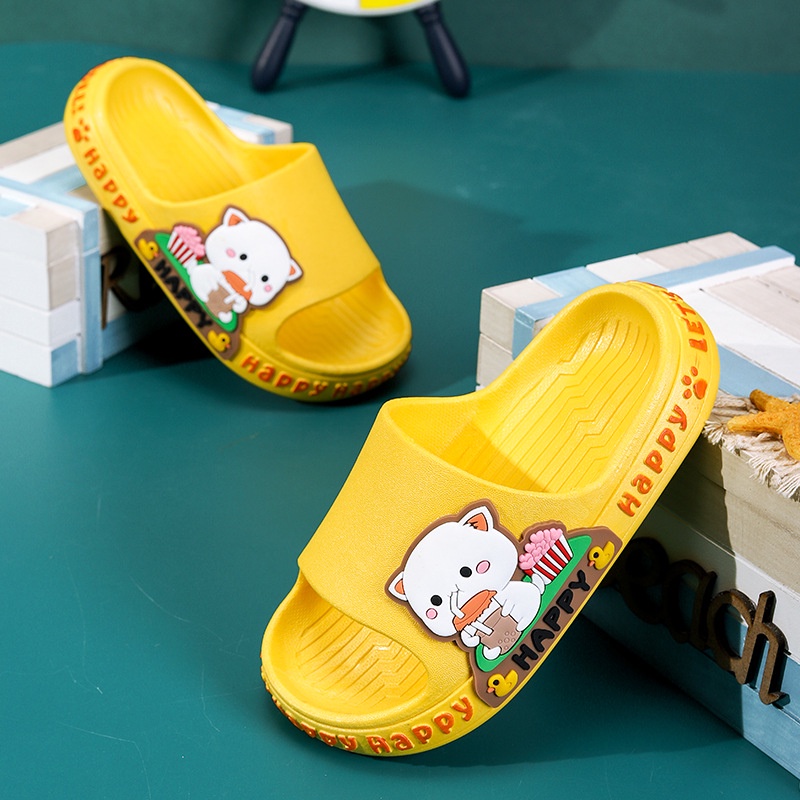 SA-L Sendal / Sandal Anak Eva Lembut Karakter Happy Cat Non Slip 0821