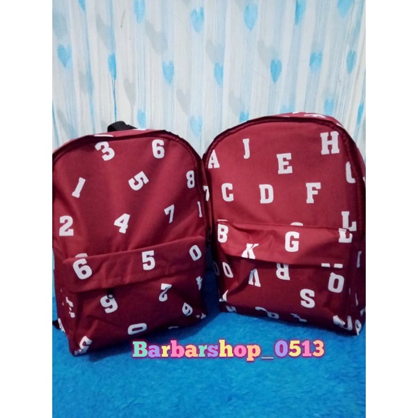 Ransel Anak Sekolah Gambar Angka